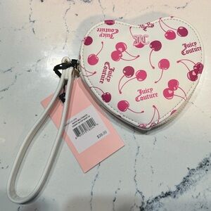NWT Juicy Couture “Cherry on Top” Heart wristet pouch/coin purse
